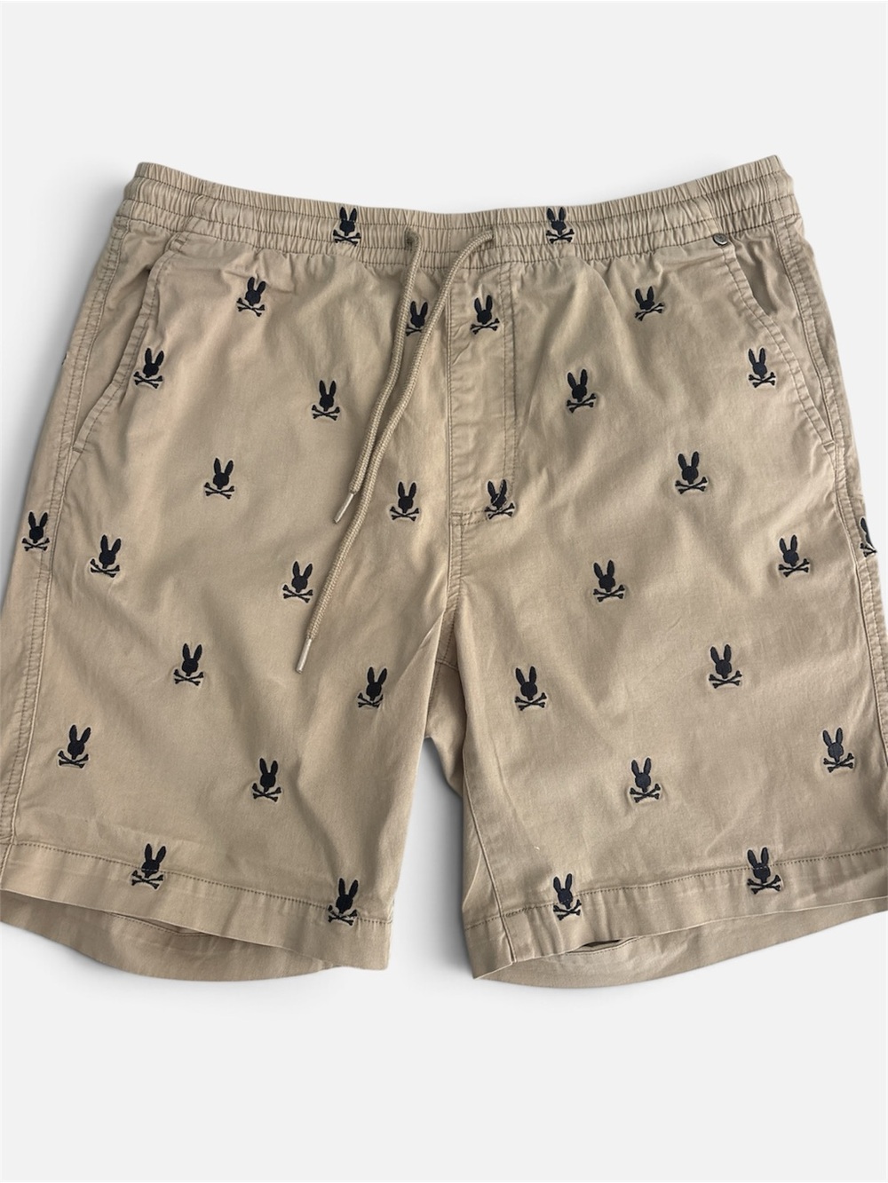 Psycho Bunny Isles Embroidered Elastic Waist Shorts Size Medium